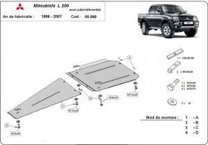 Scuturi Metalice Auto, Scut metalic cutie de viteze si diferential Mitsubishi L200 1998-2006 - autogedal.ro