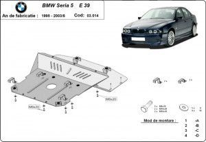 Scuturi metalice auto BMW Seria 5, Scut motor metalic Bmw Seria 5 E39 1995-2004 - autogedal.ro