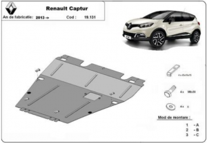 Scuturi metalice auto Renault Captur, Scut motor metalic Renault Captur 2013-2019 - autogedal.ro