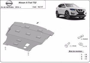 Scuturi metalice auto Nissan X-Trail, Scut motor metalic Nissan X-Trail T32 2014-2021 - autogedal.ro