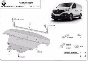 Scuturi Metalice Auto Renault Trafic, Scut motor metalic Renault Trafic 2014-prezent - autogedal.ro