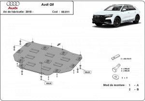 Scuturi metalice auto Audi Q8, Scut metalic cutie de viteze Audi Q8 2018-prezent - autogedal.ro