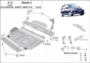 Scuturi Metalice Auto Mazda, Scut motor metalic Mazda 2 2003-2007 - autogedal.ro