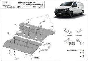 Scuturi Metalice Auto Mercedes Vito, Scut motor metalic Mercedes Vito W447 2.2Diesel, 2X4 2014-prezent - autogedal.ro