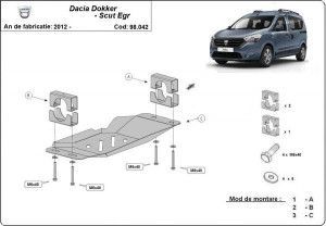Scuturi metalice auto Dacia Dokker, Scut metalic pentru EGR Dacia Dokker Stop&Go 2012-prezent - autogedal.ro