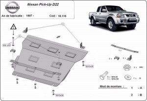 Scuturi metalice auto Nissan Pick Up, Scut motor metalic Nisasn Pick Up D22 1997-2005 - autogedal.ro