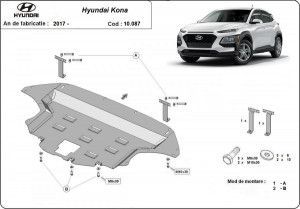 Scuturi Metalice Auto Hyundai Kona, Scut motor metalic Hyundai Kona 2017-prezent - autogedal.ro