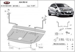 Scuturi metalice auto Kia, Scut motor metalic Kia Rio III 2011-2016 - autogedal.ro