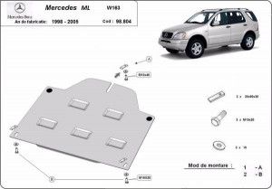 Scuturi Metalice Auto, Scut metalic diferential Mercedes ML W163 1998-2005 - autogedal.ro