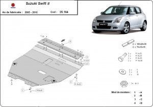 Scuturi metalice auto Suzuki, Scut motor metalic Suzuki Swift 2005-2010 - autogedal.ro