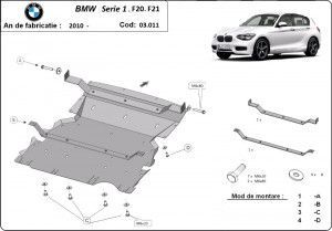 Scuturi Metalice Auto BMW Seria 1, Scut motor metalic Bmw Seria 1 F20/F21 2011-2019 - autogedal.ro