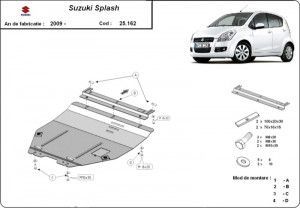 Scuturi Metalice Auto Suzuki Splash, Scut motor metalic Suzuki Splash 2008-2014 - autogedal.ro