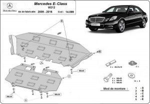 Scuturi Metalice Auto Mercedes E-Class, Scut motor metalic Mercedes E-Class W212, 2x4 2009-2016 - autogedal.ro