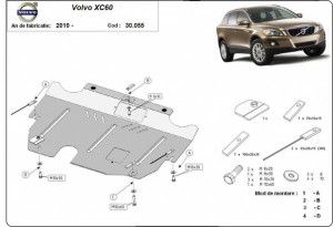 Scuturi Metalice Auto Volvo XC60, Scut motor metalic Volvo XC60 2008-2017 - autogedal.ro