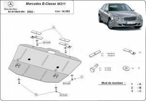 Scuturi Metalice Auto Mercedes E-Class, Scut motor metalic Mercedes E-Class W211 2002-2009 - autogedal.ro