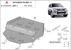 Scuturi Metalice Auto, Scut metalic cutie de viteze Mitsubishi Pajero 4 (V80,V90) 2007-prezent - autogedal.ro