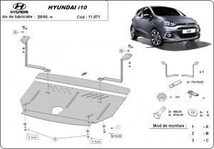 Scuturi metalice auto Hyundai, Scut motor metalic Hyundai I 10 2013-2019 - autogedal.ro