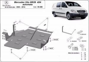 Scuturi Metalice Auto, Scut metalic cutie de viteze si reductor Mercedes Vito 4x4 automata W639 2003-2014 - autogedal.ro