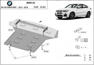 Scuturi metalice auto Bmw, Scut motor metalic BMW X4 F26 2014-2018 - autogedal.ro
