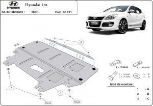 Scuturi metalice auto Hyundai, Scut motor metalic Hyundai I 30 I 2007-2012 - autogedal.ro