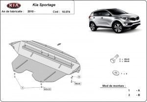 Scuturi metalice auto Kia, Scut motor metalic Kia Sportage 2010-2015 - autogedal.ro