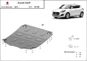 Scuturi metalice auto Suzuki Swift, Scut motor metalic Suzuki Swift 2018-prezent - autogedal.ro