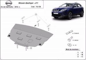Scuturi Metalice Auto Nissan Qashqai, Scut motor metalic Nissan Qashqai J11 2014-2021 - autogedal.ro