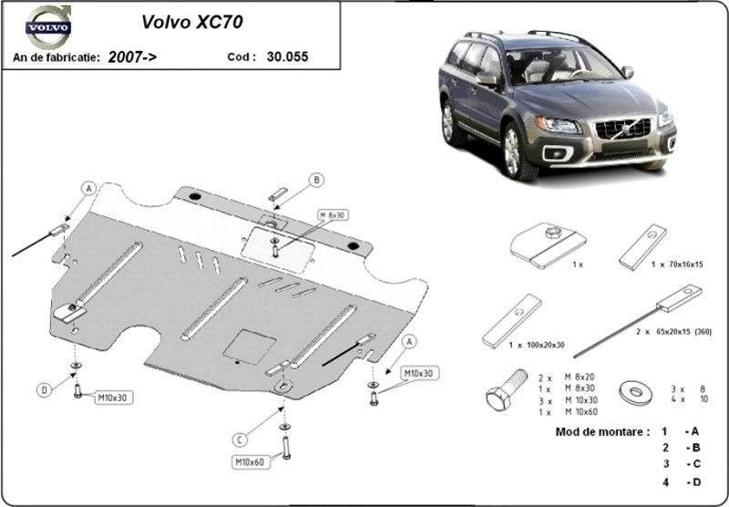Scut motor metalic Volvo XC70 2007-2016