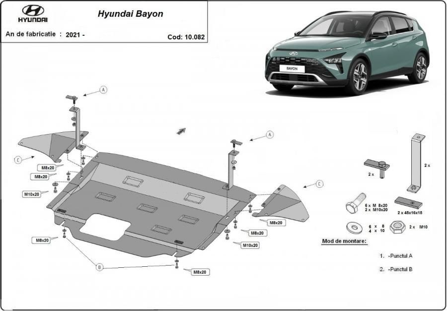 Scut motor metalic Hyundai Bayon 2021-prezent