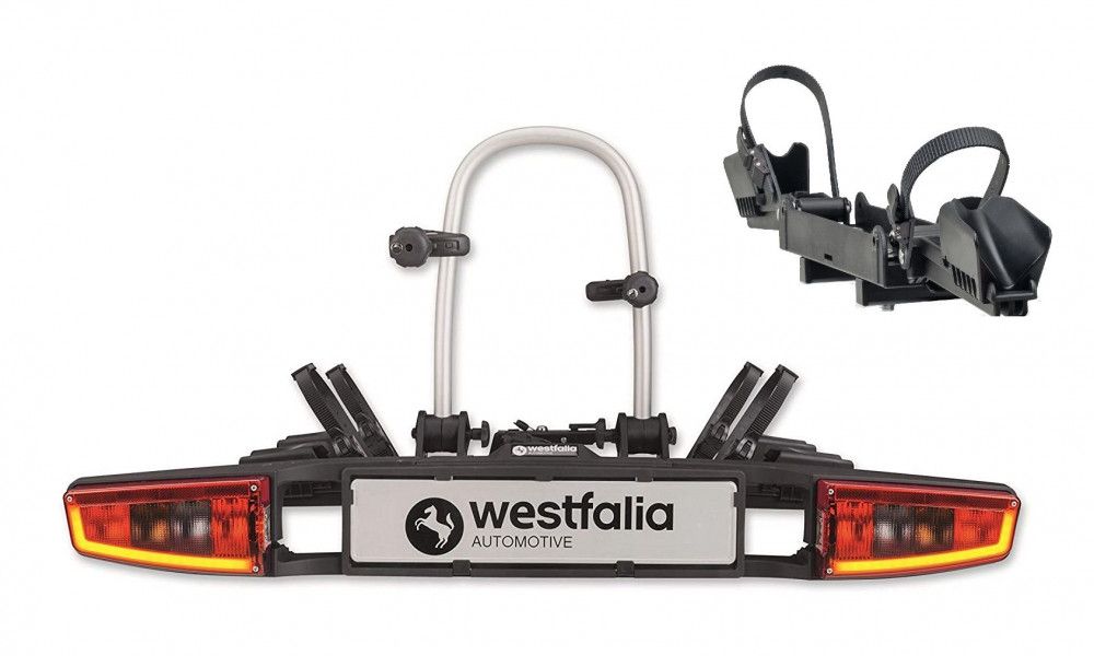 Suport pentru 3 biciclete cu prindere pe carligul de remorcare Westfalia BC80 Bikelander LED