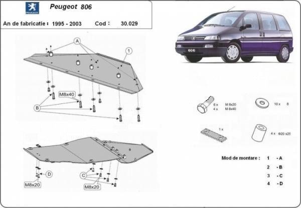 Scut motor metalic Peugeot 806 1994-2002