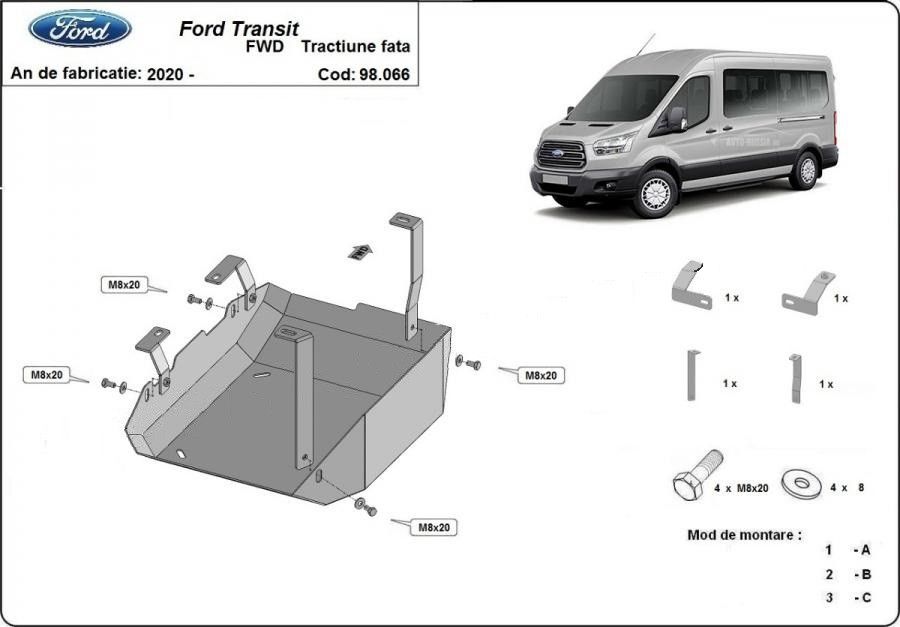 Scut rezervor AdBlue metalic  Ford Transit Tractiune Fata 2020-prezent