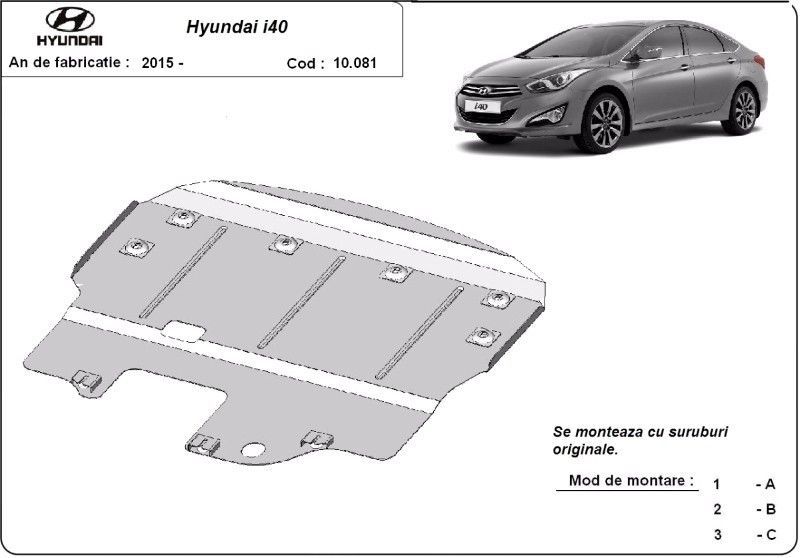 Scut motor metalic Hyundai I 40 VI 2015-2019